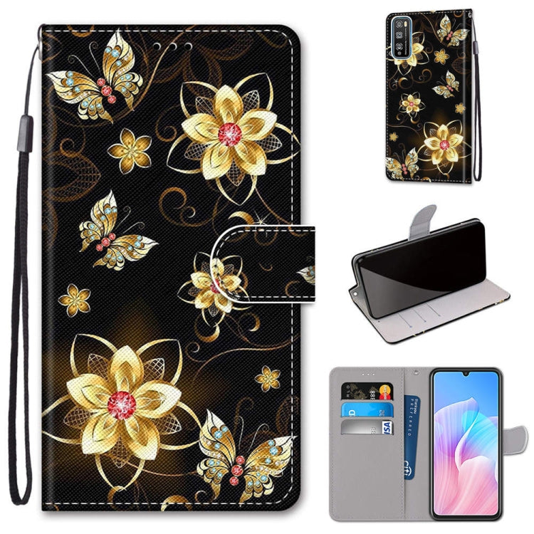 Coloured Drawing Cross Texture Horizontal Flip PU Leather Case with Holder & Card Slots & Wallet & Lanyard, For Huawei Enjoy Z / 20 Pro