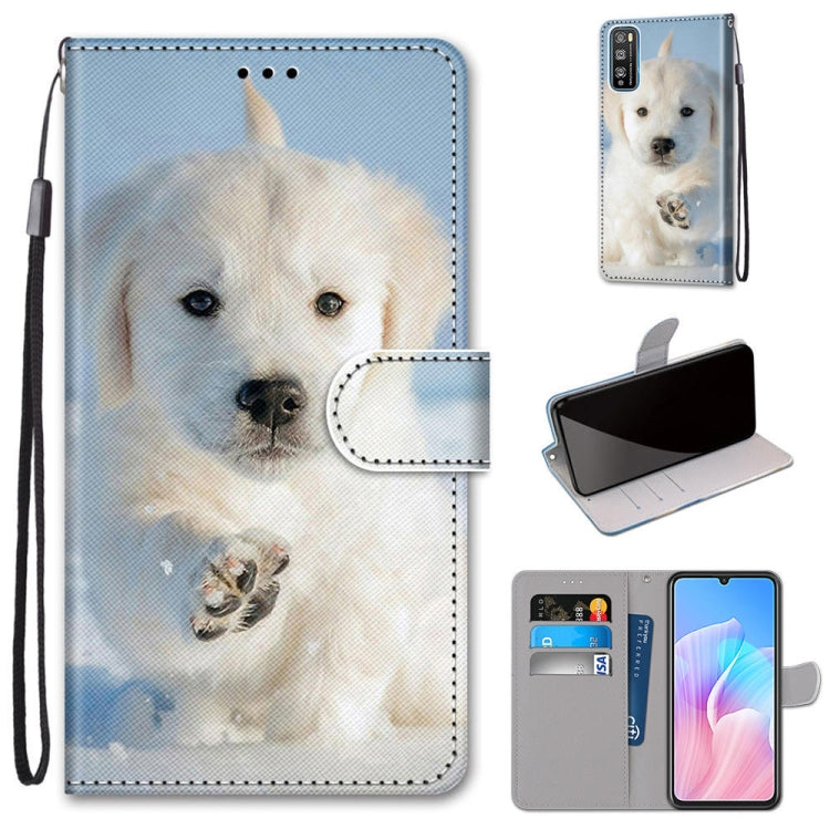 Coloured Drawing Cross Texture Horizontal Flip PU Leather Case with Holder & Card Slots & Wallet & Lanyard, For Huawei Enjoy Z / 20 Pro