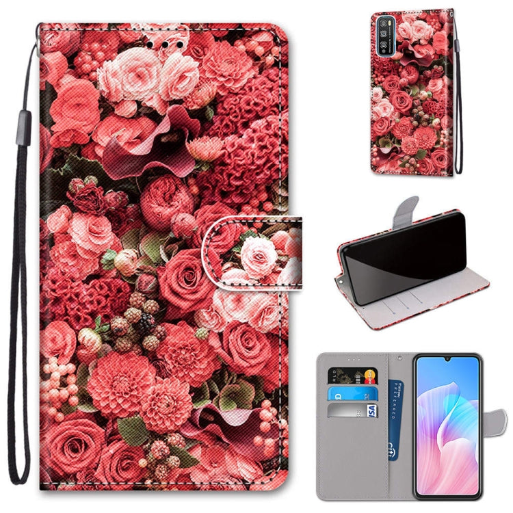 Coloured Drawing Cross Texture Horizontal Flip PU Leather Case with Holder & Card Slots & Wallet & Lanyard, For Huawei Enjoy Z / 20 Pro