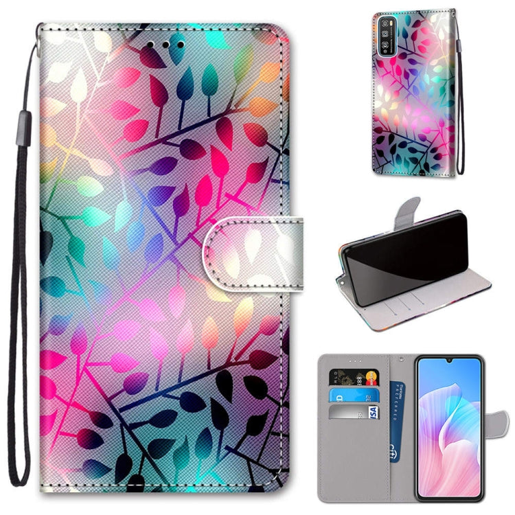 Coloured Drawing Cross Texture Horizontal Flip PU Leather Case with Holder & Card Slots & Wallet & Lanyard, For Huawei Enjoy Z / 20 Pro