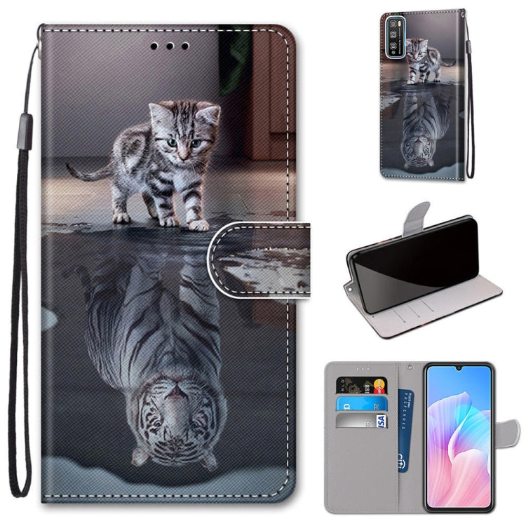 Coloured Drawing Cross Texture Horizontal Flip PU Leather Case with Holder & Card Slots & Wallet & Lanyard, For Huawei Enjoy Z / 20 Pro