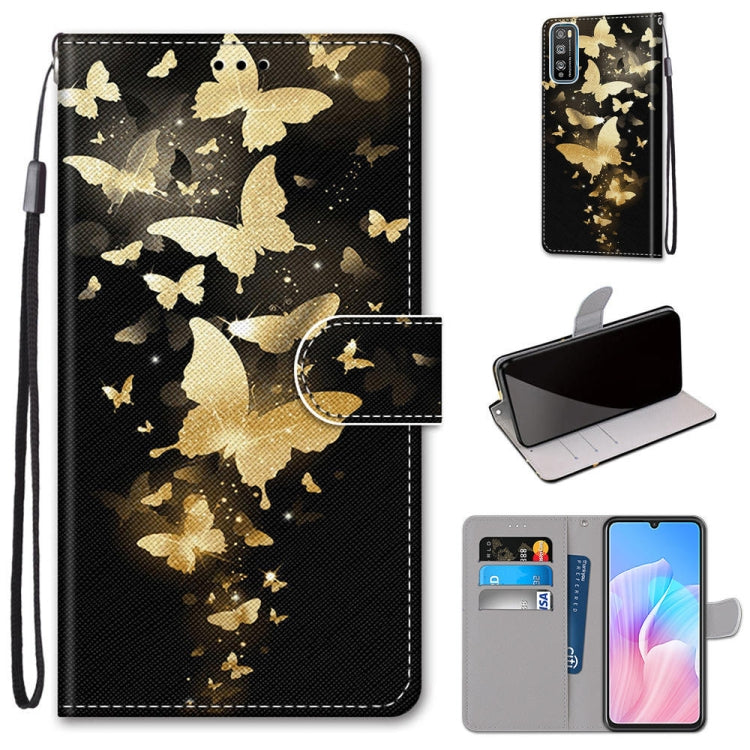 Coloured Drawing Cross Texture Horizontal Flip PU Leather Case with Holder & Card Slots & Wallet & Lanyard, For Huawei Enjoy Z / 20 Pro