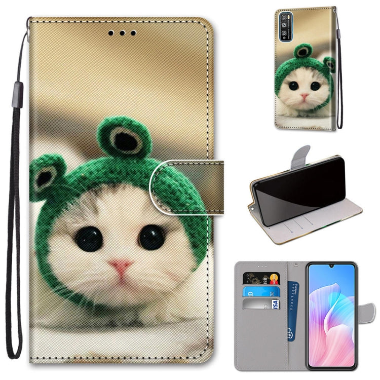 Coloured Drawing Cross Texture Horizontal Flip PU Leather Case with Holder & Card Slots & Wallet & Lanyard, For Huawei Enjoy Z / 20 Pro