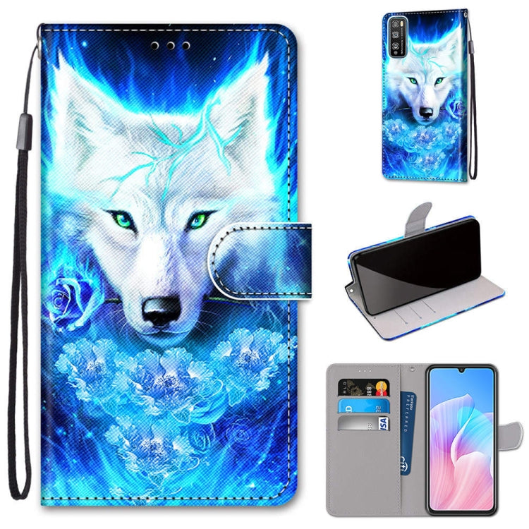 Coloured Drawing Cross Texture Horizontal Flip PU Leather Case with Holder & Card Slots & Wallet & Lanyard, For Huawei Enjoy Z / 20 Pro