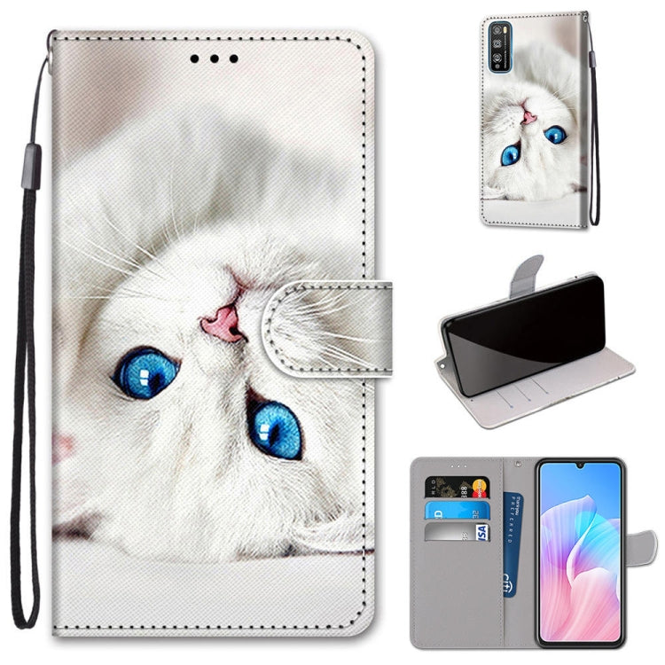 Coloured Drawing Cross Texture Horizontal Flip PU Leather Case with Holder & Card Slots & Wallet & Lanyard, For Huawei Enjoy Z / 20 Pro