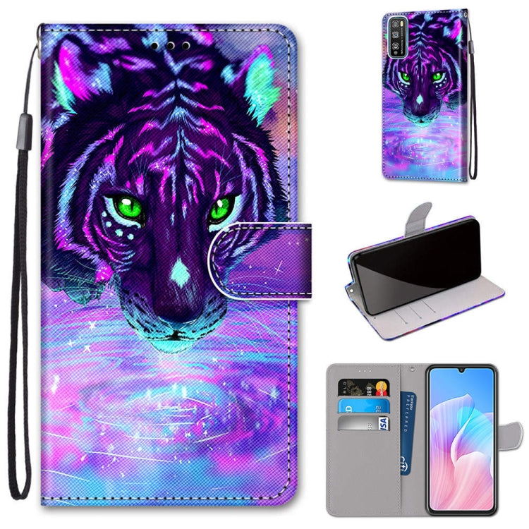 Coloured Drawing Cross Texture Horizontal Flip PU Leather Case with Holder & Card Slots & Wallet & Lanyard, For Huawei Enjoy Z / 20 Pro