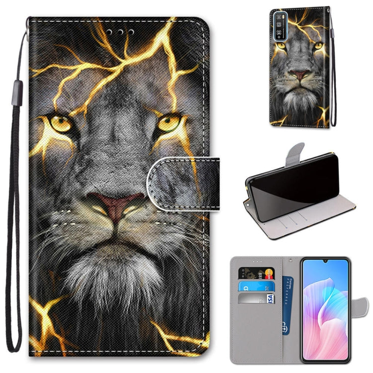 Coloured Drawing Cross Texture Horizontal Flip PU Leather Case with Holder & Card Slots & Wallet & Lanyard, For Huawei Enjoy Z / 20 Pro