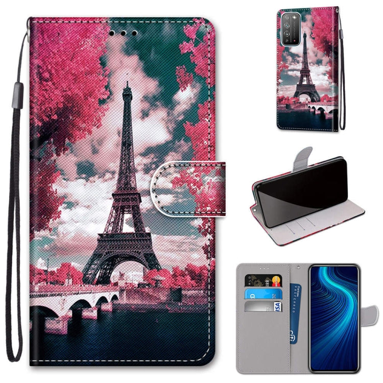 Coloured Drawing Cross Texture Horizontal Flip PU Leather Case with Holder & Card Slots & Wallet & Lanyard, For Huawei Honor X10 / X10 Pro