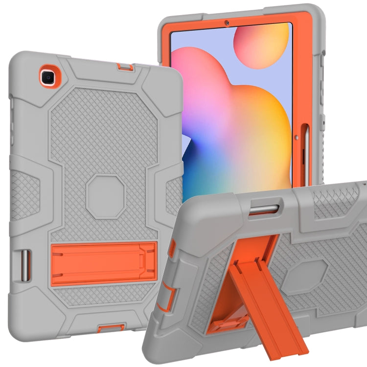 Contrast Color Robot Shockproof Silicone + PC Protective Case with Holder, For Samsung Galaxy Tab S6 Lite P610, For iPad 9.7 (2018 / 2017), For iPad Air 2022 / 2020 10.9 inch, For iPad mini 5 / 4