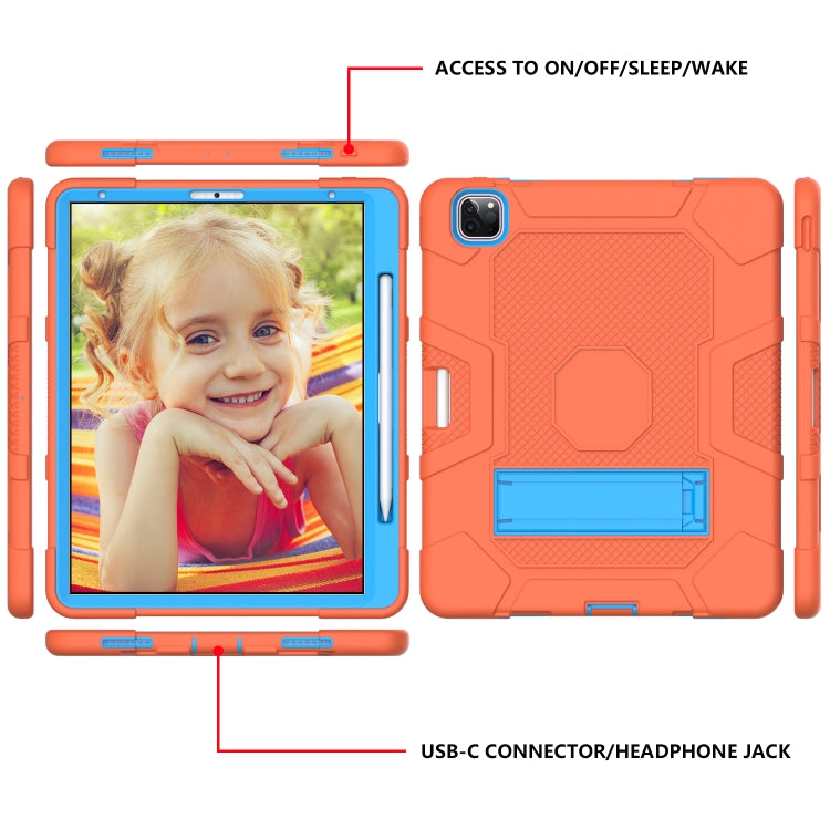 Contrast Color Robot Shockproof Silicone + PC Protective Case with Holder, For iPad Pro 12.9 inch (2020)