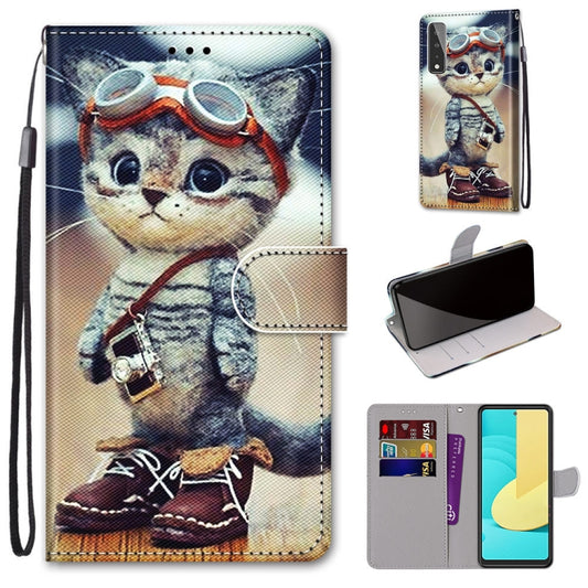 Coloured Drawing Cross Texture Horizontal Flip PU Leather Case with Holder & Card Slots & Wallet & Lanyard, For LG Stylo 7 5G, For Huawei Y9a
