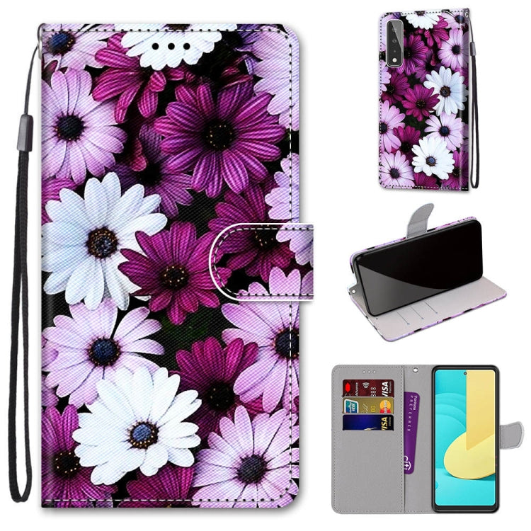 Coloured Drawing Cross Texture Horizontal Flip PU Leather Case with Holder & Card Slots & Wallet & Lanyard, For LG Stylo 7 5G