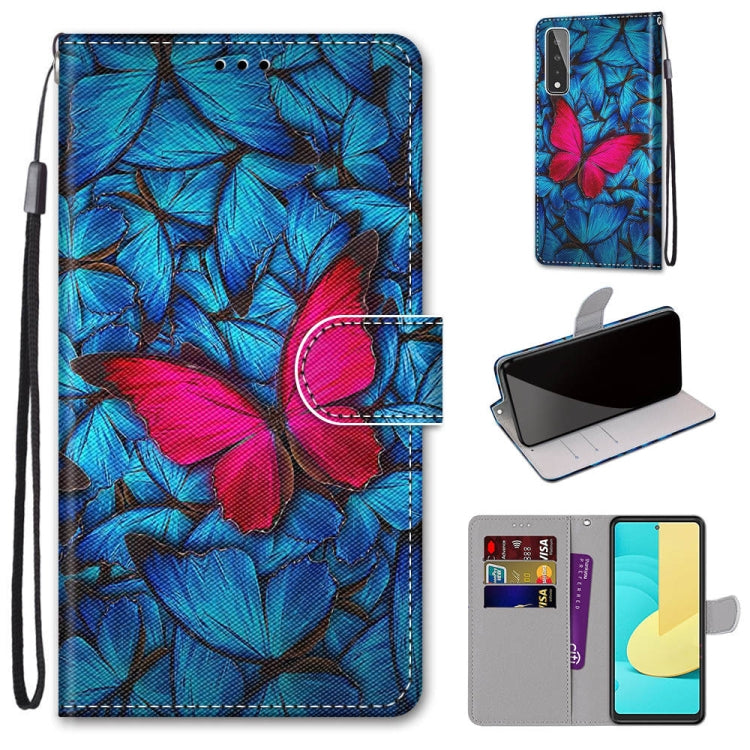 Coloured Drawing Cross Texture Horizontal Flip PU Leather Case with Holder & Card Slots & Wallet & Lanyard, For LG Stylo 7 5G