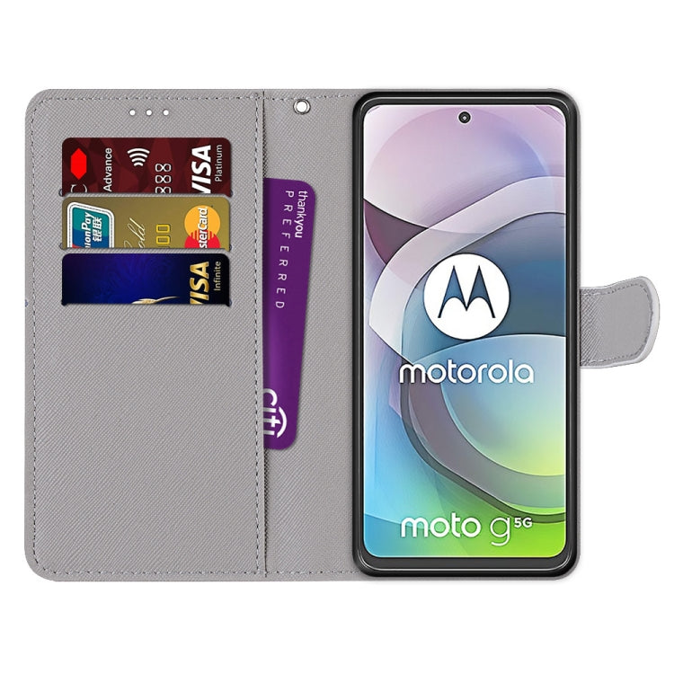 Coloured Drawing Cross Texture Horizontal Flip PU Leather Case with Holder & Card Slots & Wallet & Lanyard, For Motorola Moto G 5G