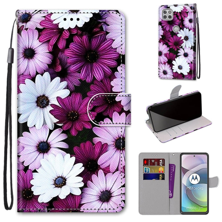 Coloured Drawing Cross Texture Horizontal Flip PU Leather Case with Holder & Card Slots & Wallet & Lanyard, For Motorola Moto G 5G