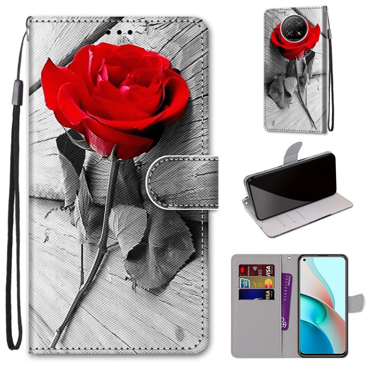 Coloured Drawing Cross Texture Horizontal Flip PU Leather Case with Holder & Card Slots & Wallet & Lanyard, For Xiaomi Redmi Note 9 5G / Note 9T