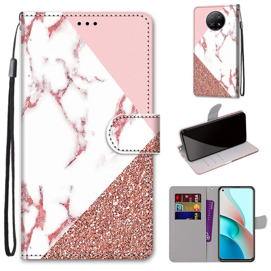 Coloured Drawing Cross Texture Horizontal Flip PU Leather Case with Holder & Card Slots & Wallet & Lanyard, For Xiaomi Redmi Note 9 5G / Note 9T