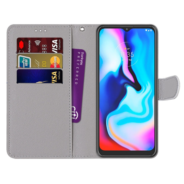 Coloured Drawing Cross Texture Horizontal Flip PU Leather Case with Holder & Card Slots & Wallet & Lanyard, For Motorola Moto E7 Plus / G9 Play / G9