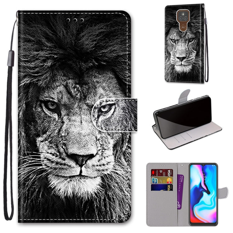 Coloured Drawing Cross Texture Horizontal Flip PU Leather Case with Holder & Card Slots & Wallet & Lanyard, For Motorola Moto E7 Plus / G9 Play / G9