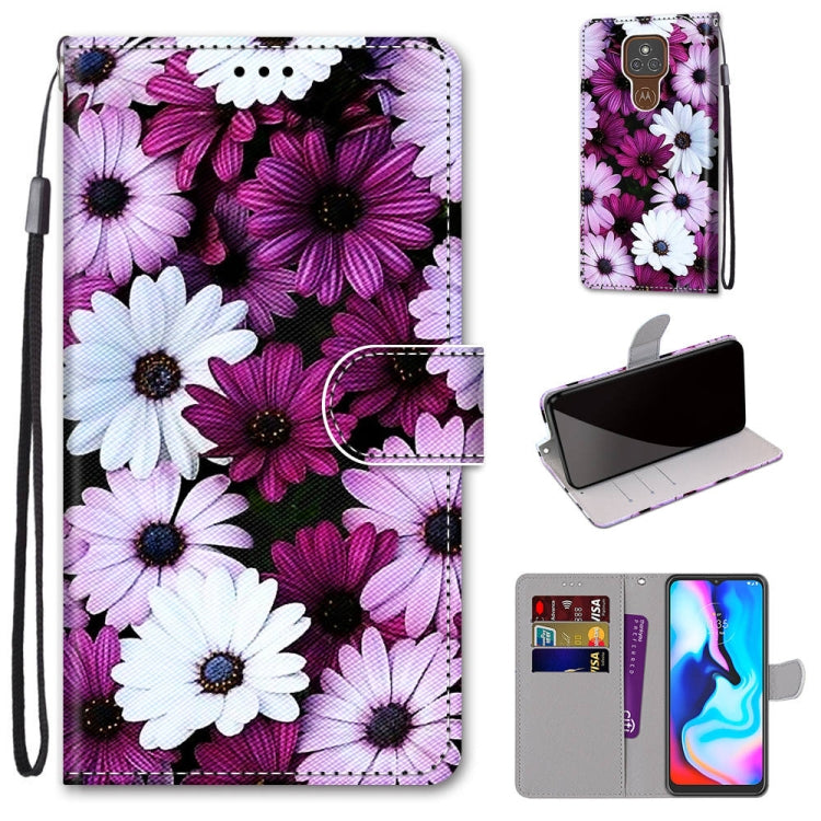 Coloured Drawing Cross Texture Horizontal Flip PU Leather Case with Holder & Card Slots & Wallet & Lanyard, For Motorola Moto E7 Plus / G9 Play / G9