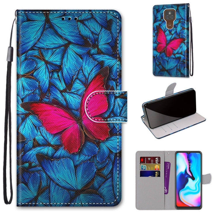 Coloured Drawing Cross Texture Horizontal Flip PU Leather Case with Holder & Card Slots & Wallet & Lanyard, For Motorola Moto E7 Plus / G9 Play / G9