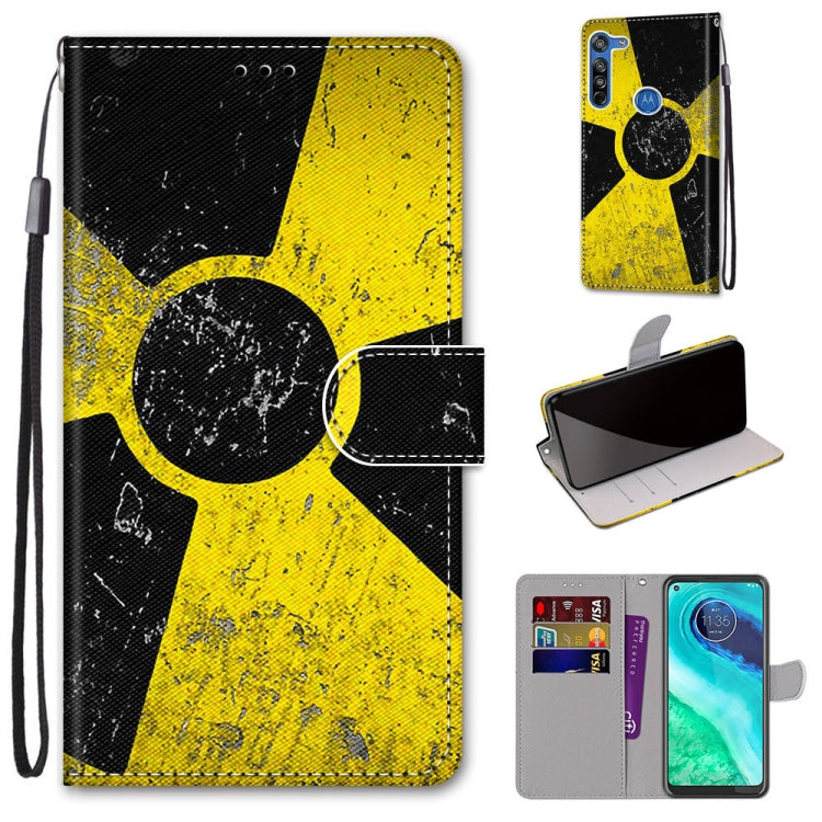 Coloured Drawing Cross Texture Horizontal Flip PU Leather Case with Holder & Card Slots & Wallet & Lanyard, For Motorola Moto G8