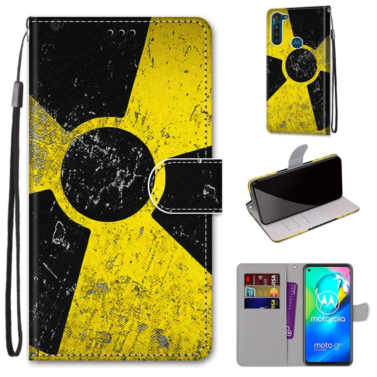 Coloured Drawing Cross Texture Horizontal Flip PU Leather Case with Holder & Card Slots & Wallet & Lanyard, For Motorola Moto G8 Power