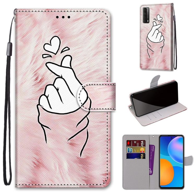 Coloured Drawing Cross Texture Horizontal Flip PU Leather Case with Holder & Card Slots & Wallet & Lanyard, For Huawei P smart 2021 / Y7a