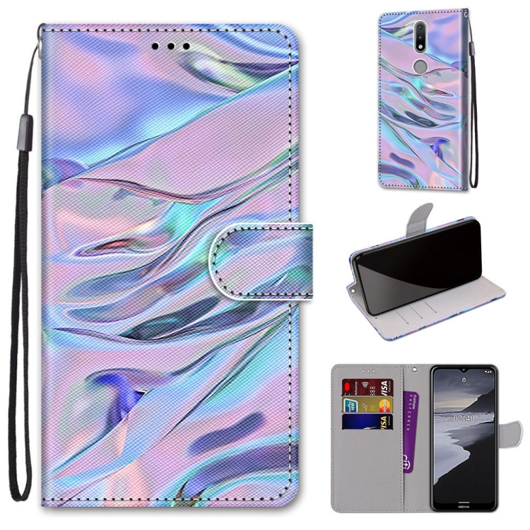 Coloured Drawing Cross Texture Horizontal Flip PU Leather Case with Holder & Card Slots & Wallet & Lanyard, For Nokia 2.4