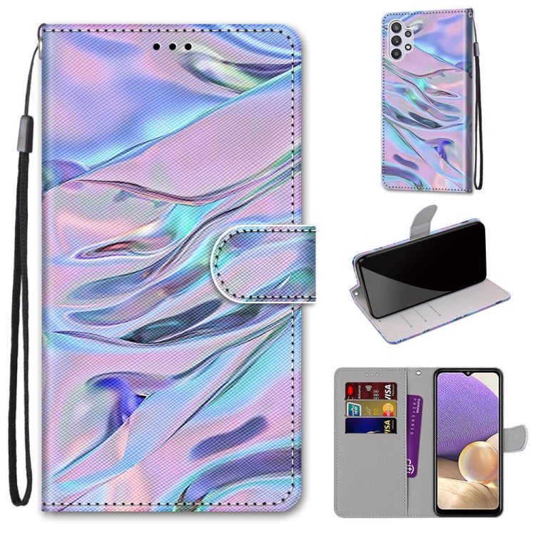 Coloured Drawing Cross Texture Horizontal Flip PU Leather Case with Holder & Card Slots & Wallet & Lanyard, For Samsung Galaxy A32 5G