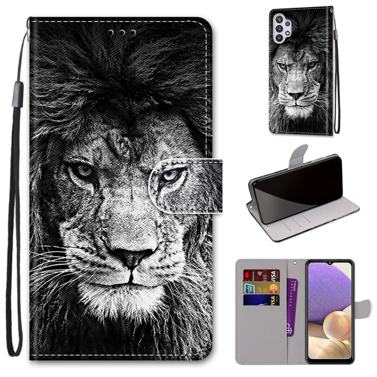 Coloured Drawing Cross Texture Horizontal Flip PU Leather Case with Holder & Card Slots & Wallet & Lanyard, For Samsung Galaxy A32 5G