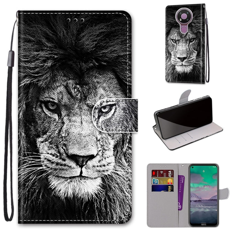 Coloured Drawing Cross Texture Horizontal Flip PU Leather Case with Holder & Card Slots & Wallet & Lanyard, For Nokia 3.4