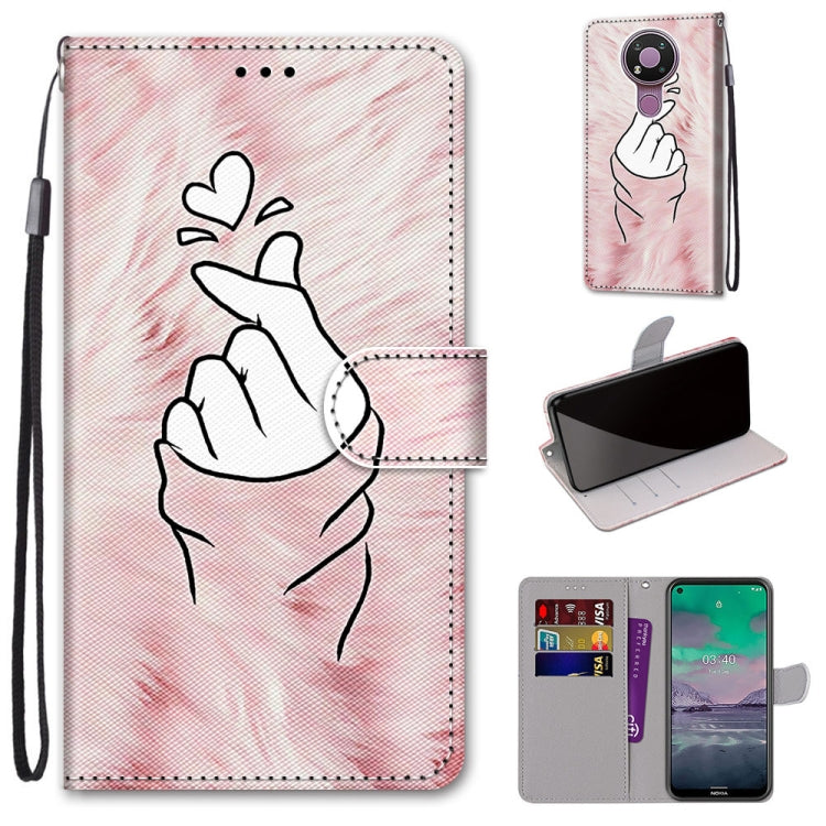 Coloured Drawing Cross Texture Horizontal Flip PU Leather Case with Holder & Card Slots & Wallet & Lanyard, For Nokia 3.4