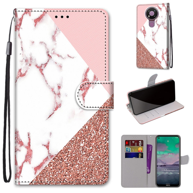 Coloured Drawing Cross Texture Horizontal Flip PU Leather Case with Holder & Card Slots & Wallet & Lanyard, For Nokia 3.4