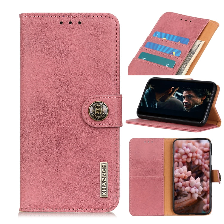 KHAZNEH Cowhide Texture Horizontal Flip Leather Case with Holder & Card Slots & Wallet, For Motorola Moto G30