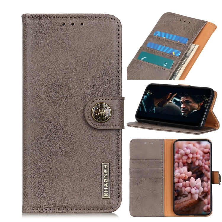 KHAZNEH Cowhide Texture Horizontal Flip Leather Case with Holder & Card Slots & Wallet, For Motorola Moto G30