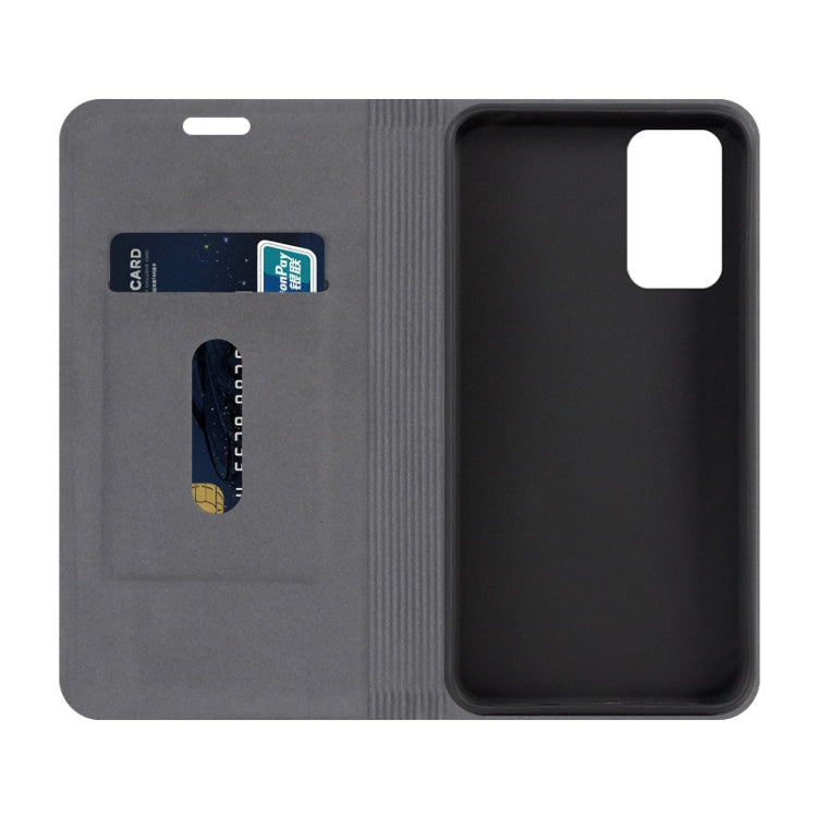 Canvas Three-color Stitching Business Horizontal Flip Leather Case with Holder & Card Slot, For LG Wing 5G