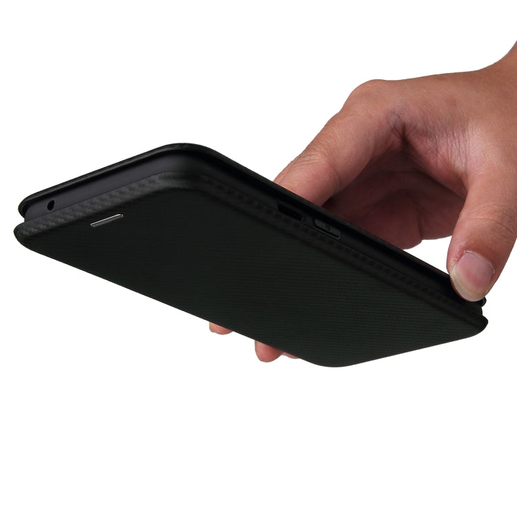 Carbon Fiber Texture Magnetic Horizontal Flip TPU + PC + PU Leather Case with Card Slot, For OnePlus 9 Pro