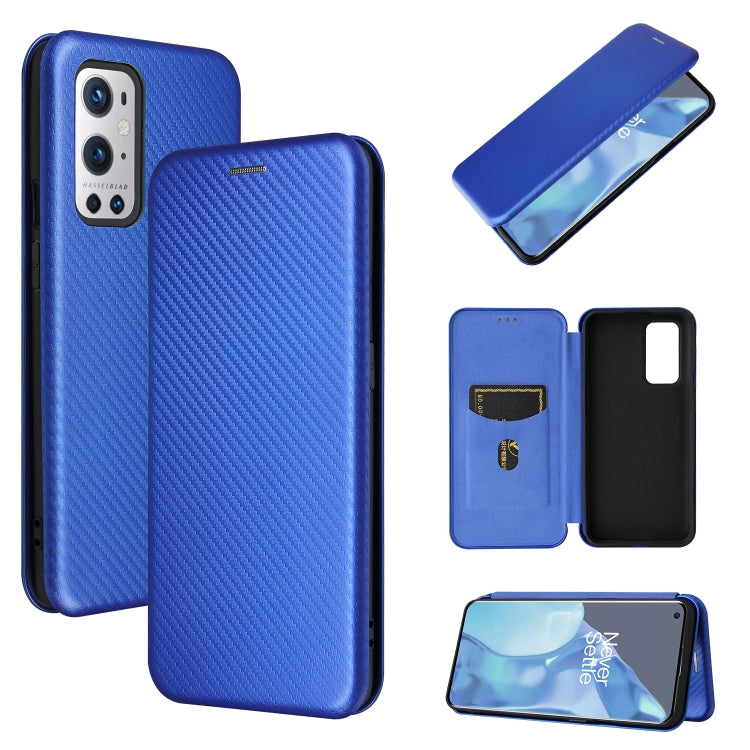 Carbon Fiber Texture Magnetic Horizontal Flip TPU + PC + PU Leather Case with Card Slot, For OnePlus 9 Pro