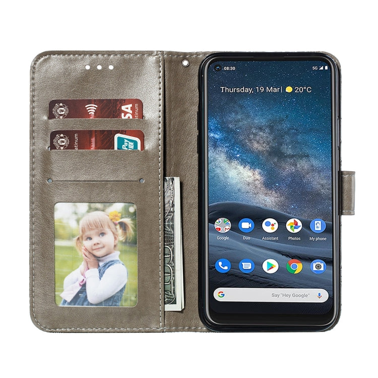 Lace Flower Embossing Pattern Horizontal Flip Leather Case with Holder & Card Slots & Wallet & Photo Frame, For Nokia 8.3 5G