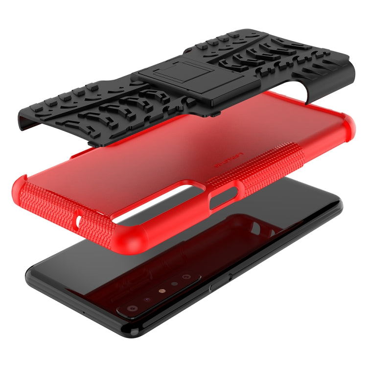 Tire Texture Shockproof TPU+PC Protective Case with Holder, For LG Stylo 7 4G, For Samsung Galaxy A02(EU Version), For Xiaomi Redmi K40, For Motorola Moto G30