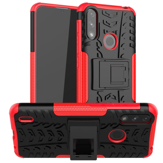 Tire Texture Shockproof TPU+PC Protective Case with Holder, For Motorola Moto E7 Power, For Motorola Moto G Power (2021), For Motorola Moto G30, For Motorola Moto G Play (2021)