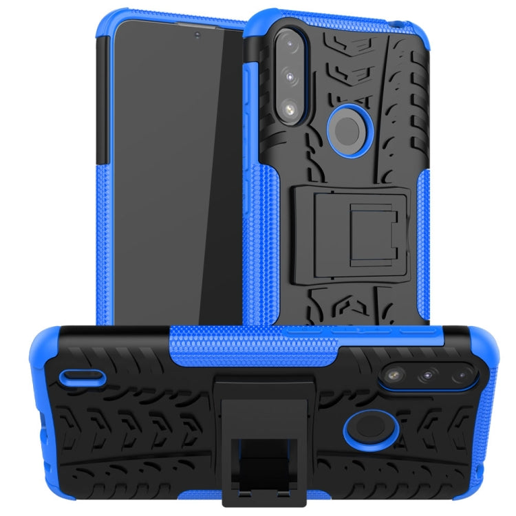 Tire Texture Shockproof TPU+PC Protective Case with Holder, For Motorola Moto E7 Power, For Motorola Moto G Power (2021), For Motorola Moto G30, For Motorola Moto G Play (2021)