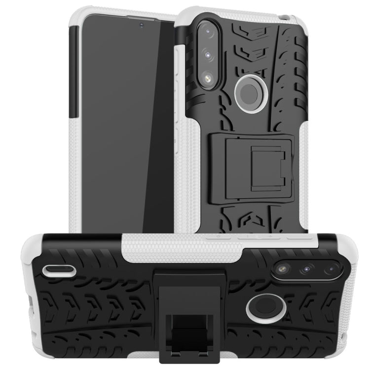 Tire Texture Shockproof TPU+PC Protective Case with Holder, For Motorola Moto G Play (2021), For Motorola Moto E7 Power