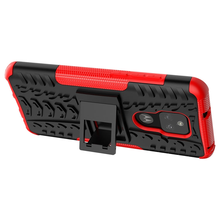 Tire Texture Shockproof TPU+PC Protective Case with Holder, For Motorola Moto G Play (2021), For Motorola Moto E7 Power