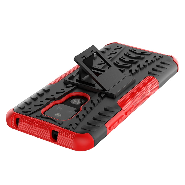 Tire Texture Shockproof TPU+PC Protective Case with Holder, For Motorola Moto G Play (2021), For Motorola Moto E7 Power