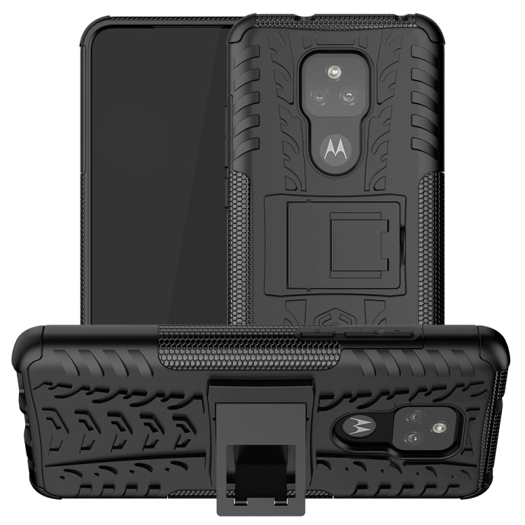 Tire Texture Shockproof TPU+PC Protective Case with Holder, For Motorola Moto G Play (2021), For Motorola Moto E7 Power