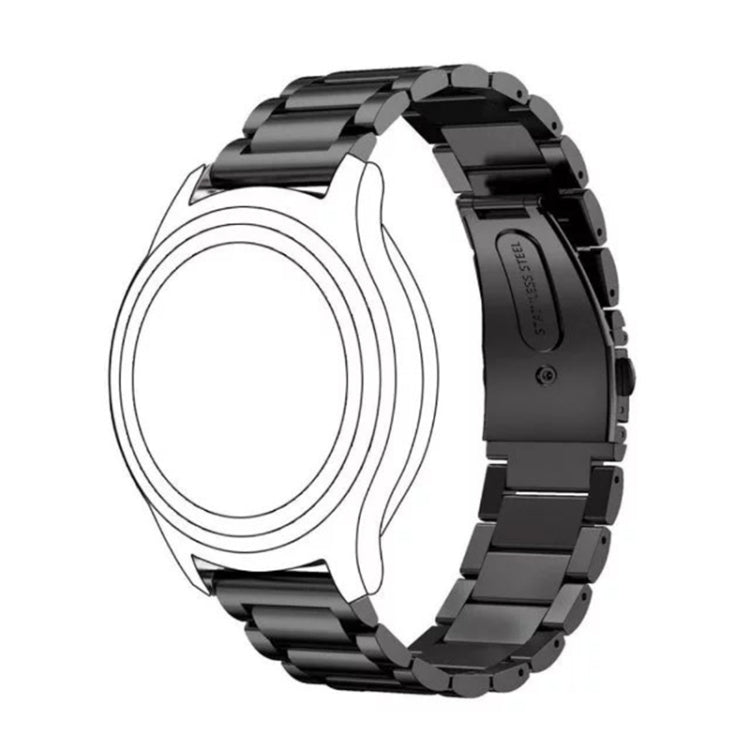 20mm Three Flat Buckle Stainless Steel Replacement Watchband for Samsung Galaxy Watch Active 2 / Amazfit GTS 2