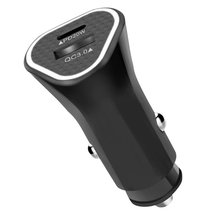 YSY-313PD30W QC3.0 USB + PD 30W USB-C / Type-C Triangle Dual Ports Fast Charging Car Charger, Car Charger