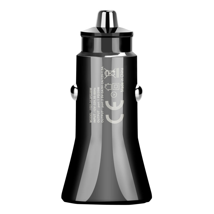 YSY-313PD30W QC3.0 USB + PD 30W USB-C / Type-C Triangle Dual Ports Fast Charging Car Charger, Car Charger
